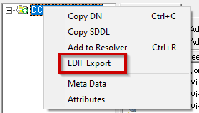 LDIF Export Context Menu